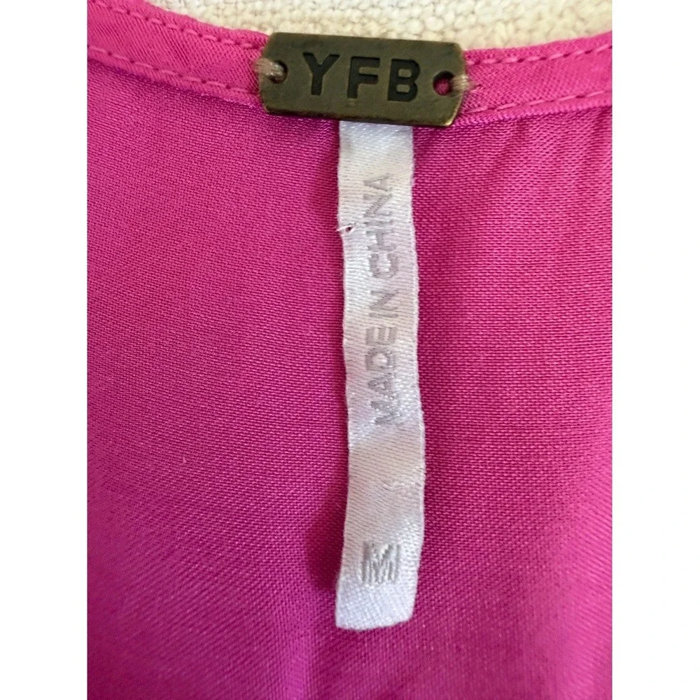 YFB Womens Pink Satin Twist Knot Midi Maxi Kaftan Dress M